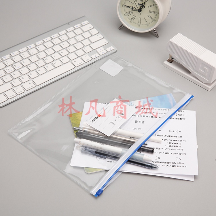 晨光（M&G）16K拉边袋文件资料袋PVC透明12个装 办公文具 红黄蓝绿颜色随机 ADM94502