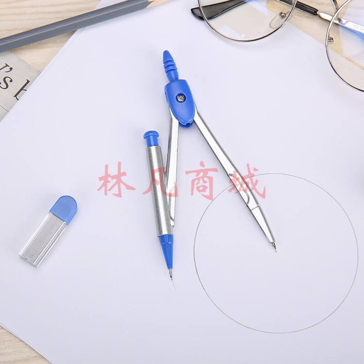 晨光(M&G)文具蓝色简约基础圆规套装 学生绘图考试圆规套装(内附铅芯)ACS90805