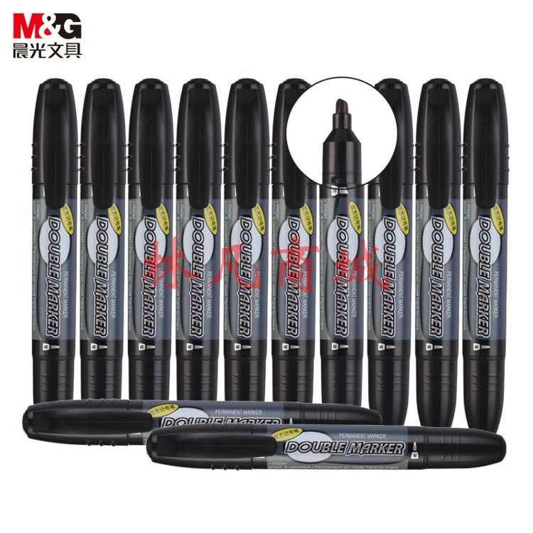 晨光(M&G)  黑色双头粗杆记号笔 油性马克笔 物流笔标记大头笔 12支/盒MG2110