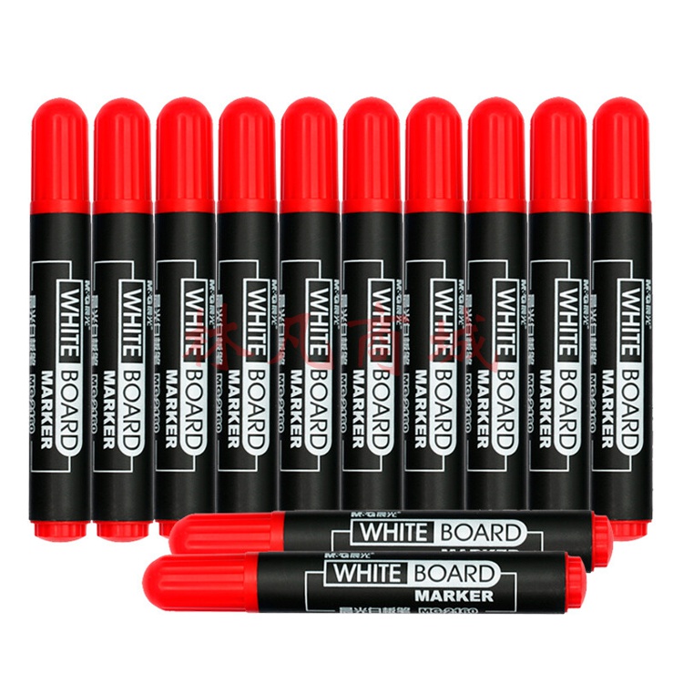 晨光(M&G)  红色可擦记号笔 单头办公会议笔 易擦物流记号笔 12支/盒MG2160