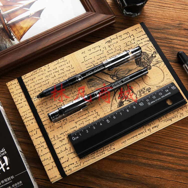 晨光(M&G)  MG666/0.5mm黑色中性笔 速干考试签字笔 全针管学生水笔 12支/盒AGPC1401