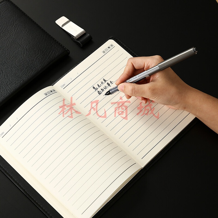 黑色办公笔记本子 会议记录皮面本 普惠型日记本商务记事本子 单本装APY1AK78