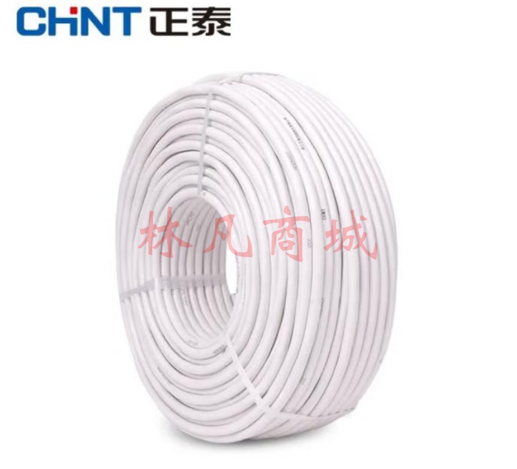 正泰(CHNT)电线电缆国标铜芯RVV-2芯护套软线2.5平方电源线普通聚氯乙烯双芯护套软线100米白色（单位：卷）