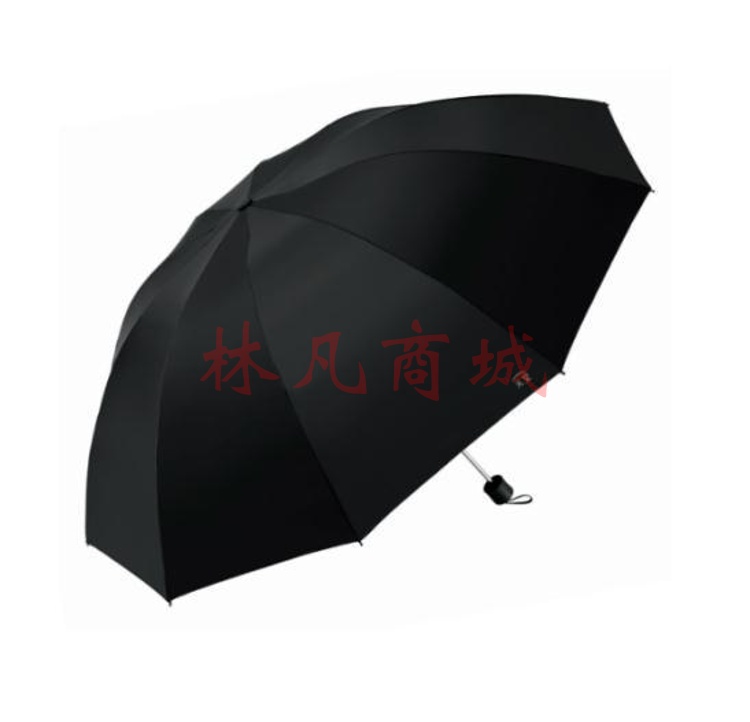 天堂伞三折晴雨伞加大双人款 黑色